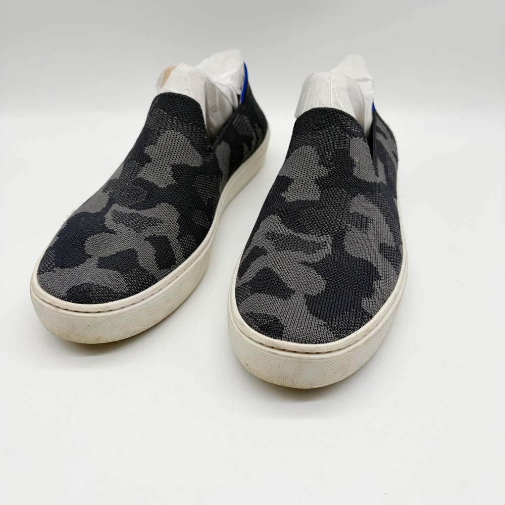 Rothy's The Sneaker Women 9.5 Grey Camo Slip On Knit Sustainable Comfort Shoes - Picture 4 of 9